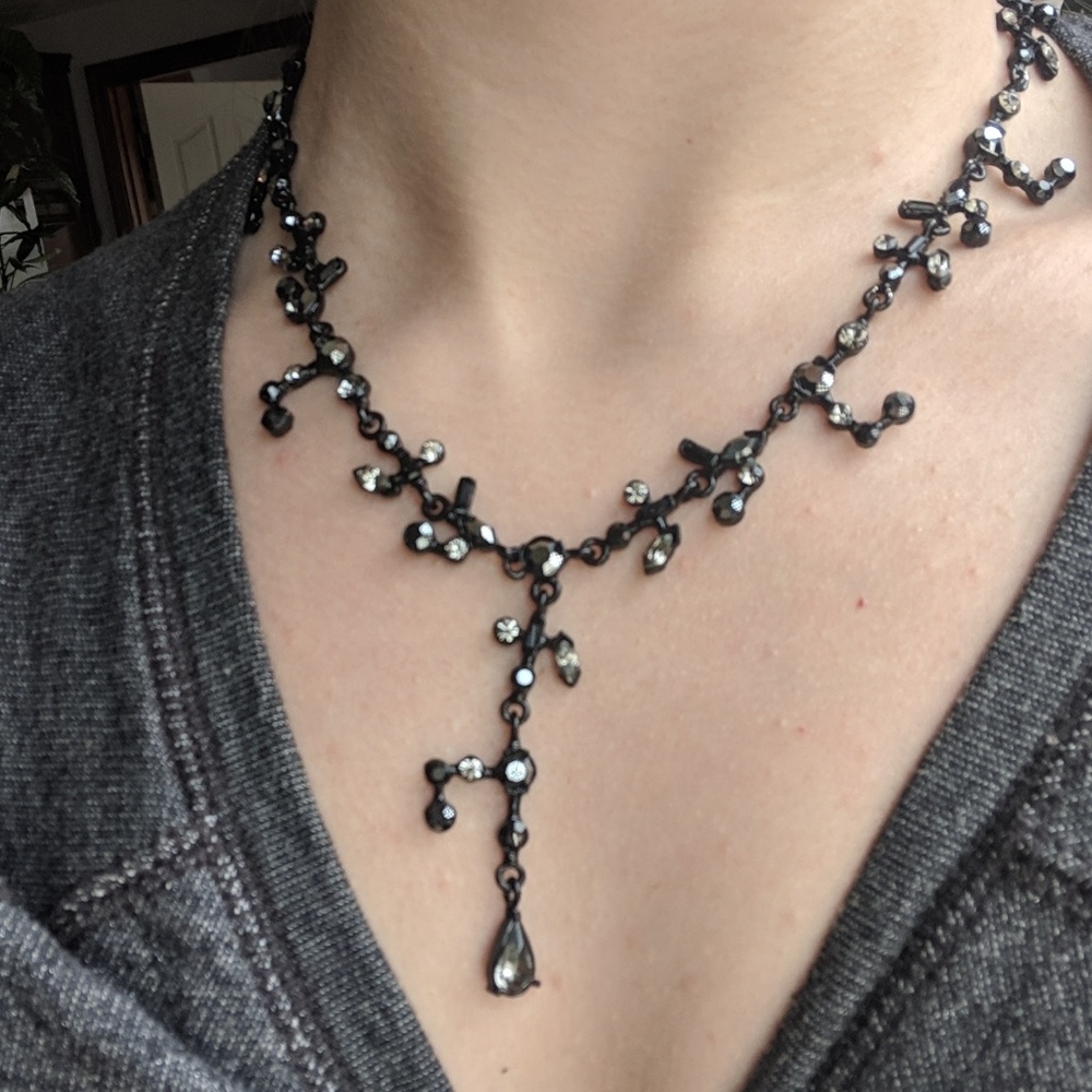 Cookie lee black crystal necklace